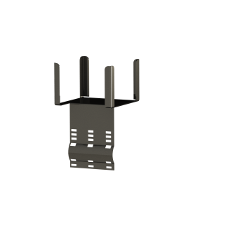 Suporte de linha para fixação em tubulações e guarda-corpos.